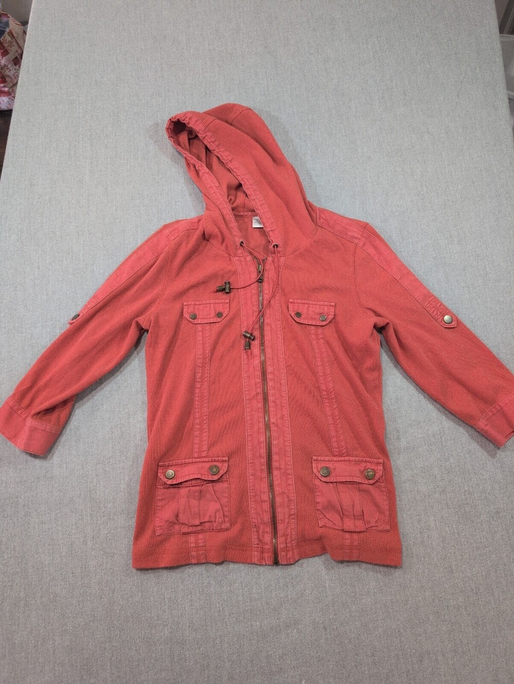 Zenergy by Chico's hooded jacket coral size 0/S
